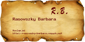 Rasovszky Barbara névjegykártya